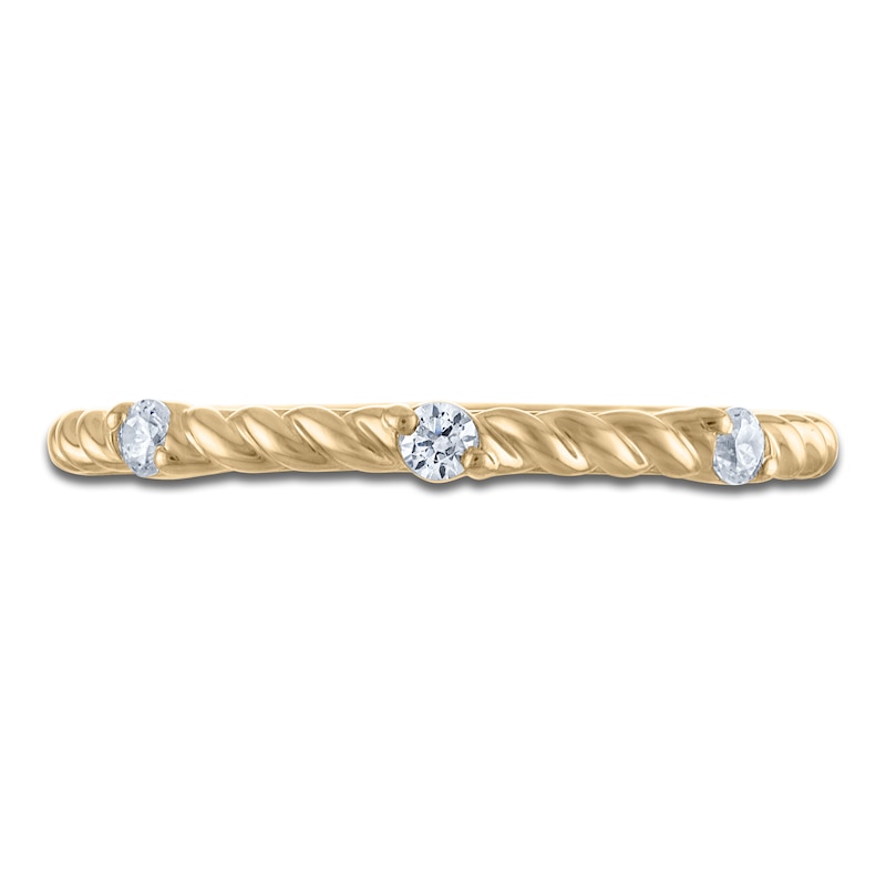 Diamond Station Anniversary Ring 1/10 ct tw 14K Yellow Gold