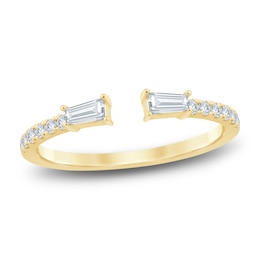 Certified Diamond Baguette & Round-Cut Anniversary Ring 1/3 ct tw 14K Yellow Gold