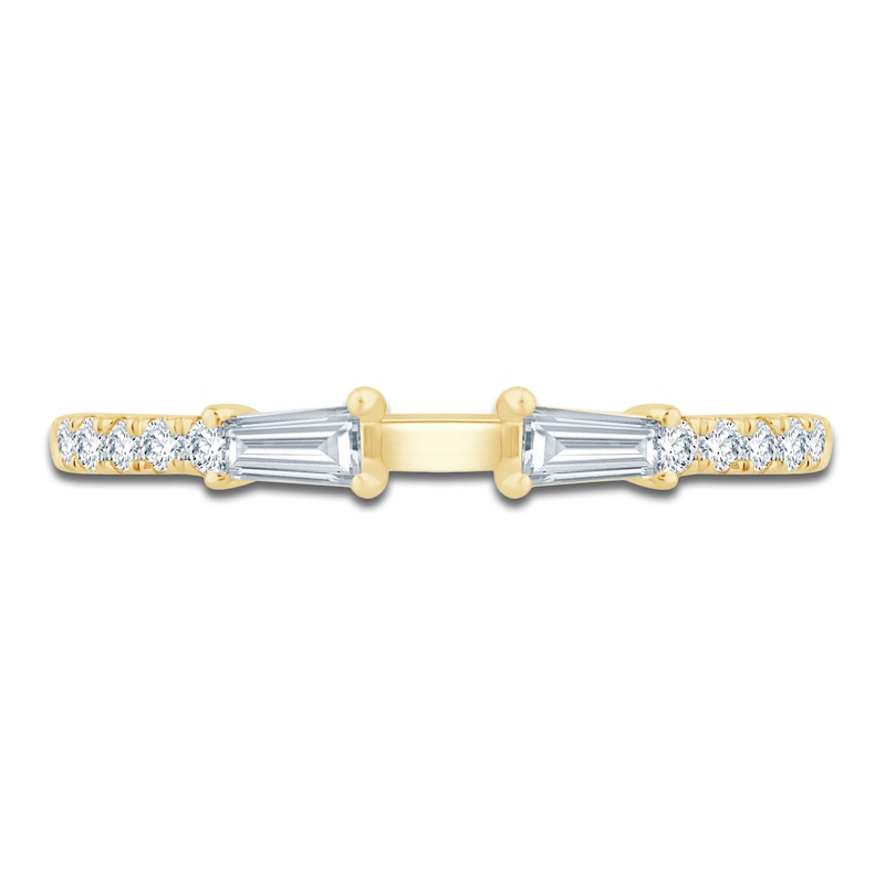 Certified Diamond Baguette & Round-Cut Anniversary Ring 1/3 ct tw 14K Yellow Gold