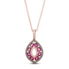 Thumbnail Image 0 of Le Vian Oval-Cut Ruby Marquise-Shaped Necklace 1/2 ct tw Diamonds 14K Strawberry Gold 19"