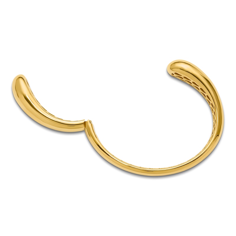 Blue Nile X Jared Teardrop Open Bangle Bracelet 14K Yellow Gold