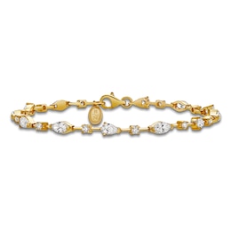 Blue Nile X Jared Pear, Marquise & Round-Cut Diamond Tennis Bracelet 2-1/2 ct tw 14K Yellow Gold 7&quot;