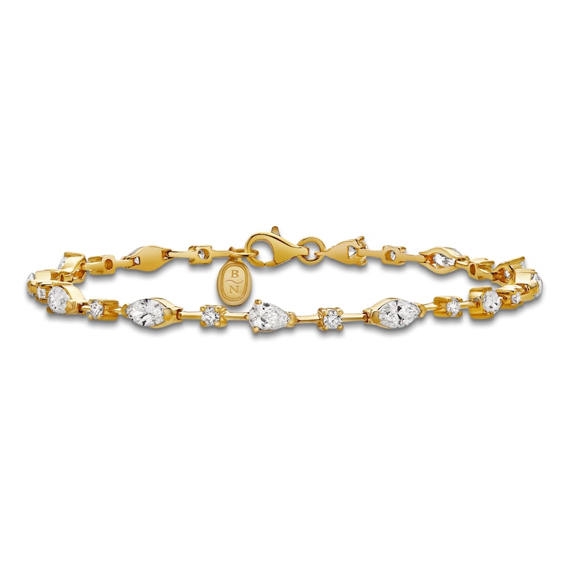 Blue Nile X Jared Pear, Marquise & Round-Cut Diamond Tennis Bracelet 2-1/2 ct tw 14K Yellow Gold 7"