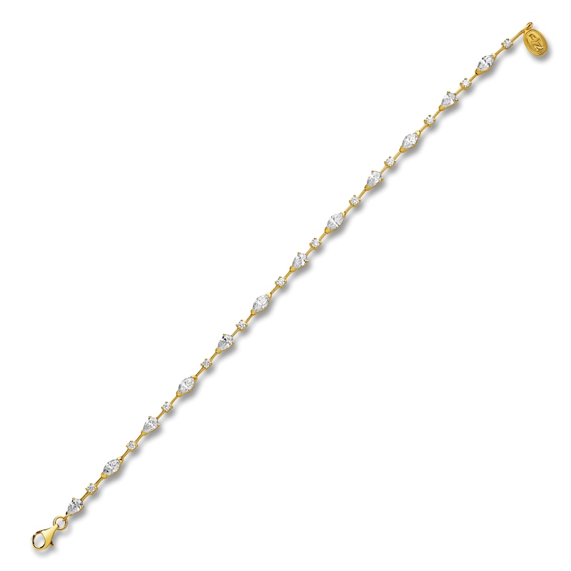 Blue Nile X Jared Pear, Marquise & Round-Cut Diamond Tennis Bracelet 2-1/2 ct tw 14K Yellow Gold 7"