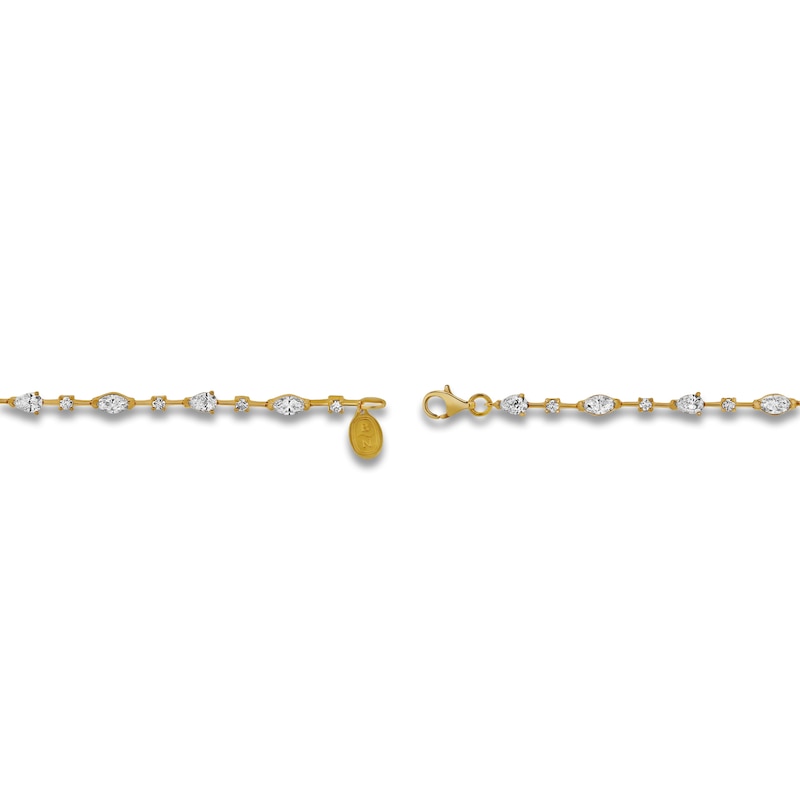 Blue Nile X Jared Pear, Marquise & Round-Cut Diamond Tennis Bracelet 2-1/2 ct tw 14K Yellow Gold 7"