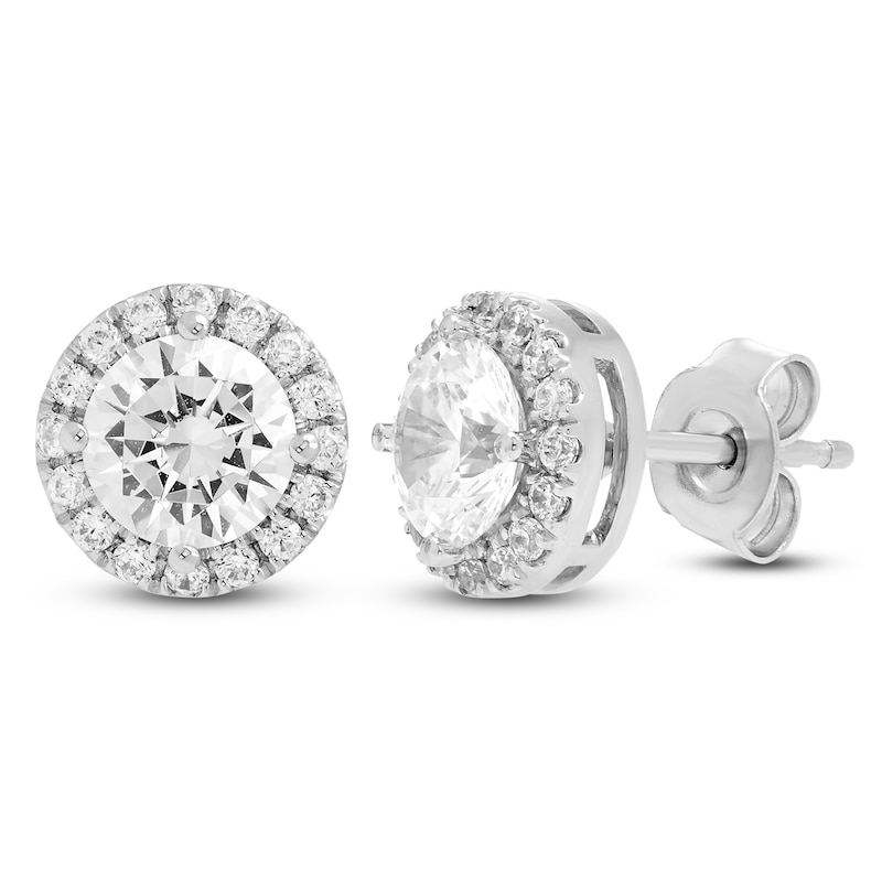 Main Image 2 of Brilliant Moments Diamond Halo Earrings 3 ct tw 14K White Gold