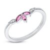 Thumbnail Image 2 of Kirk Kara Marquise-Cut Natural Pink Sapphire & Diamond Accent Wedding Band Platinum