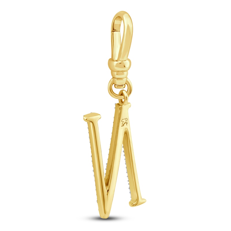 Main Image 2 of Charm'd by Lulu Frost Diamond Letter N Charm 1/8 ct tw Pavé Round 10K Yellow Gold