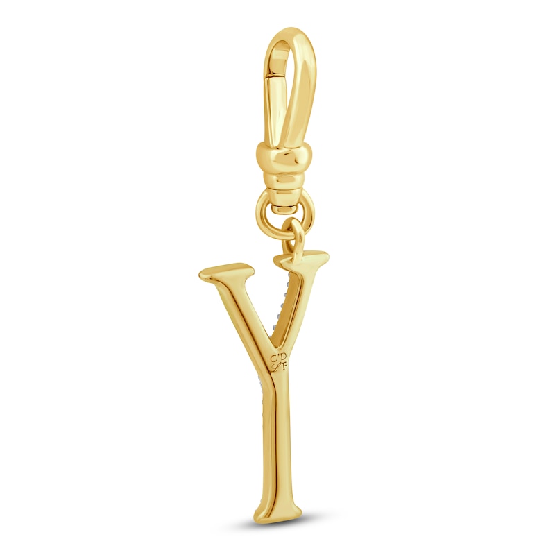 Main Image 2 of Charm'd by Lulu Frost Diamond Letter Y Charm 1/15 ct tw Pavé Round 10K Yellow Gold