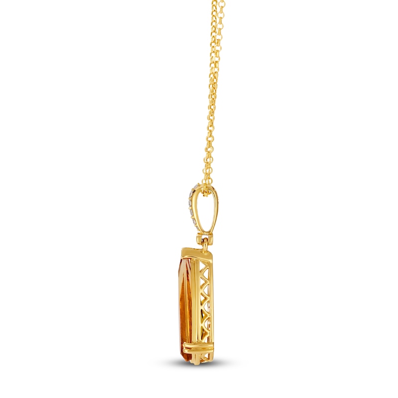 Main Image 2 of Le Vian Silhouette Elongated Pear-Shaped Natural Citrine Necklace 1/15 ct tw 14K Honey Gold 19&quot;