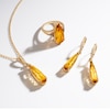 Thumbnail Image 4 of Le Vian Silhouette Elongated Pear-Shaped Natural Citrine Necklace 1/15 ct tw 14K Honey Gold 19&quot;