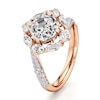 Thumbnail Image 4 of J'Lure Octagon Step-Cut Lab-Created Diamond Halo Bypass Engagement Ring 3-1/6 ct tw 18K Rose Gold