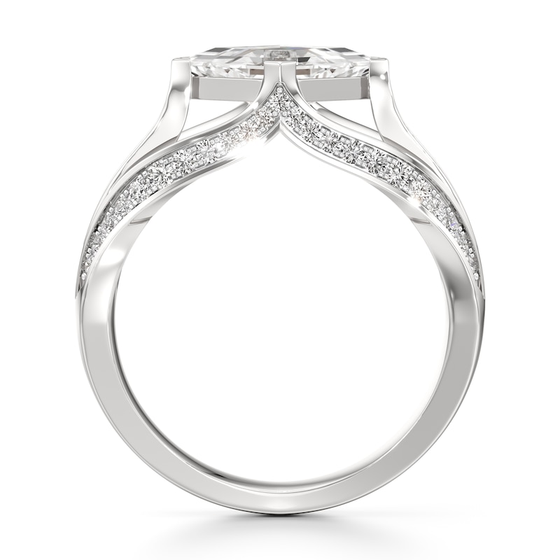 Main Image 2 of J'Lure Lab-Created Diamond Lozenge Step-Cut Engagement Ring 1-3/8 ct tw 18K White Gold