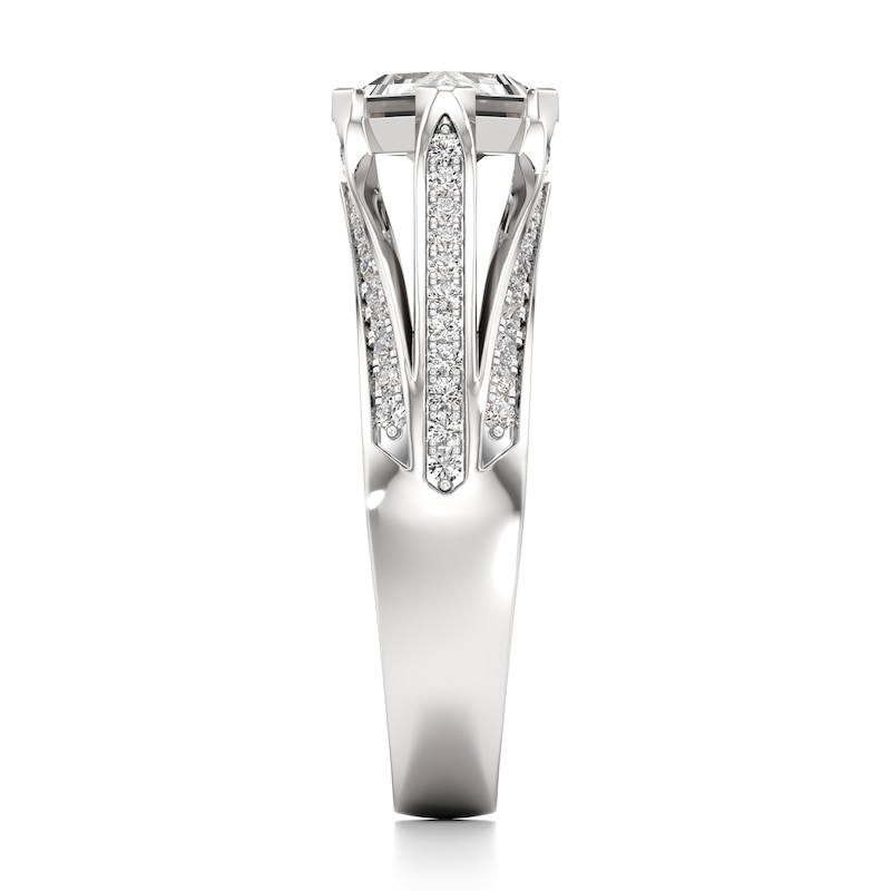 Main Image 3 of J'Lure Lab-Created Diamond Lozenge Step-Cut Engagement Ring 1-3/8 ct tw 18K White Gold