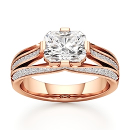 J'Lure Lab-Created Diamond Radiant Brilliant-Cut Engagement Ring 2-3/8 ct tw 18K Rose Gold