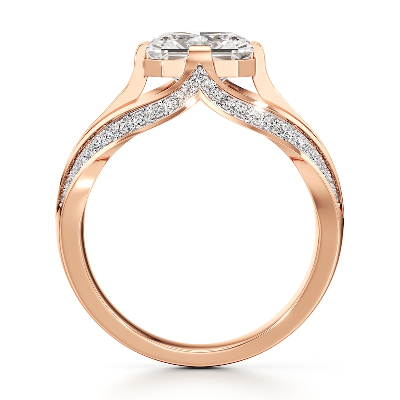 Main Image 2 of J'Lure Lab-Created Diamond Radiant Brilliant-Cut Engagement Ring 2-3/8 ct tw 18K Rose Gold