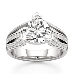 J'Lure Lab-Created Diamond Trillion Curved Brilliant-Cut Engagement Ring 3-3/8 ct tw 18K White Gold