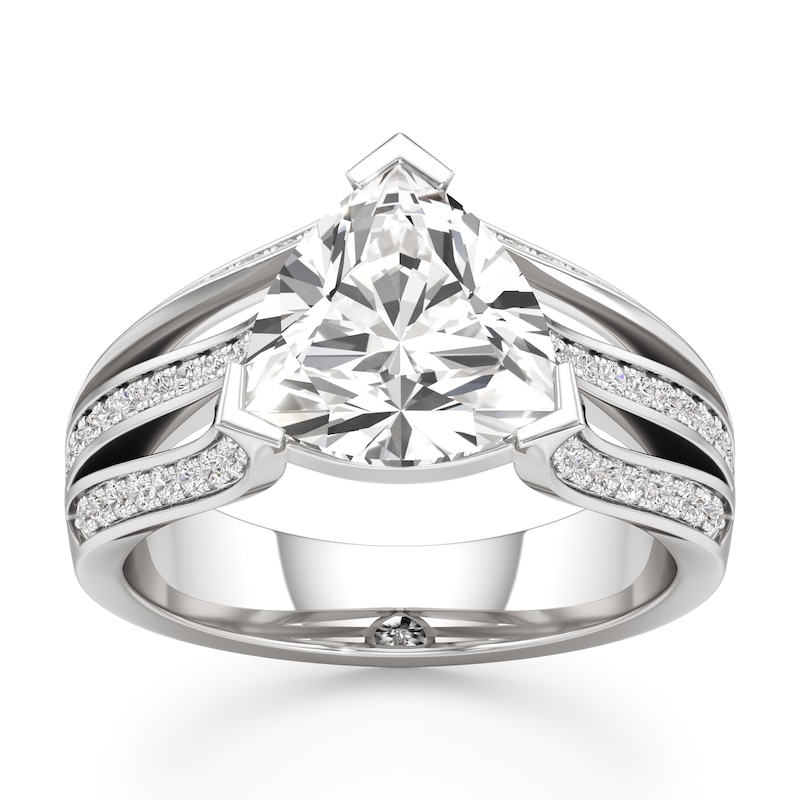 Main Image 1 of J'Lure Lab-Created Diamond Trillion Curved Brilliant-Cut Engagement Ring 3-3/8 ct tw 18K White Gold