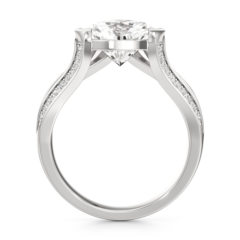 Main Image 2 of J'Lure Lab-Created Diamond Trillion Curved Brilliant-Cut Engagement Ring 3-3/8 ct tw 18K White Gold