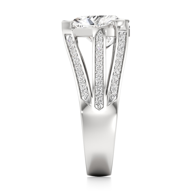 Main Image 3 of J'Lure Lab-Created Diamond Trillion Curved Brilliant-Cut Engagement Ring 3-3/8 ct tw 18K White Gold