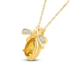 Thumbnail Image 2 of Pear-Shaped Natural Citrine & Diamond Accent Bee Necklace 10K Yellow Gold 18&quot;