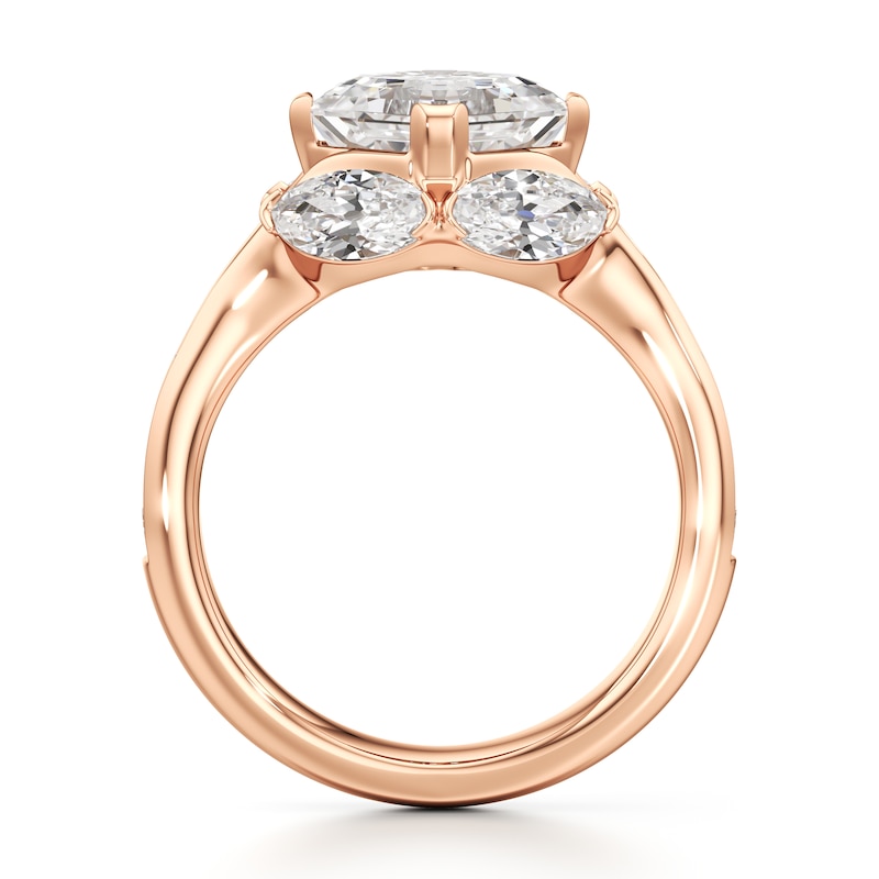 Main Image 2 of J'Lure Square-Emerald Step-Cut Lab-Created Diamond Engagement Ring 4-1/2 ct tw 18K Rose Gold