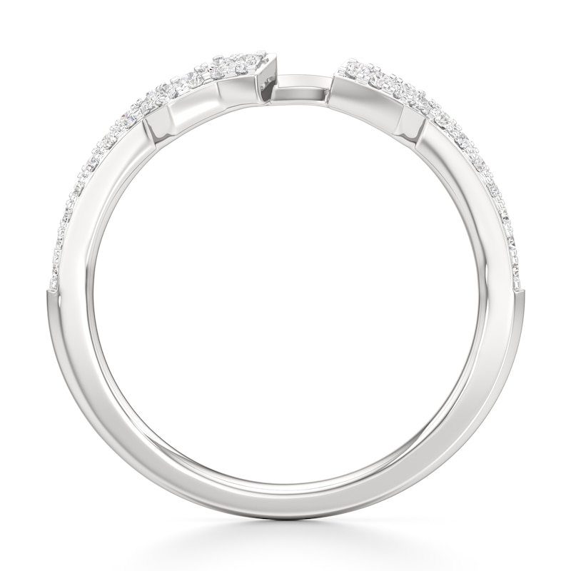 Main Image 2 of J'Lure Lab-Created Diamond Angled Contour Wedding Band 1/5 ct tw 18K White Gold