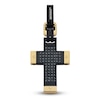 Thumbnail Image 1 of Baraka Men's Black Diamond Cross Charm 5/8 ct tw Black Ion-Plated Stainless Steel & 18K Yellow Gold