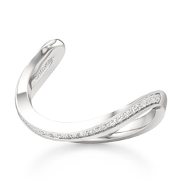 J'Lure Lab-Created Diamond Contour Wedding Band 1/6 ct tw 18K White Gold