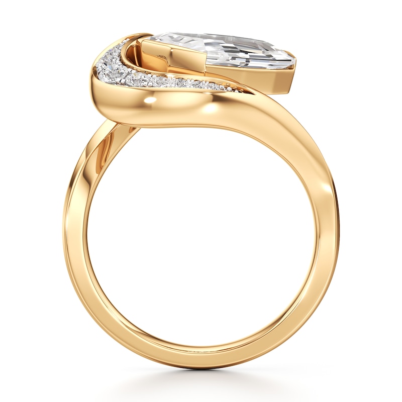 Main Image 2 of J'Lure Oval Portrait-Cut Lab-Created Diamond Engagement Ring 3 ct tw 18K Yellow Gold