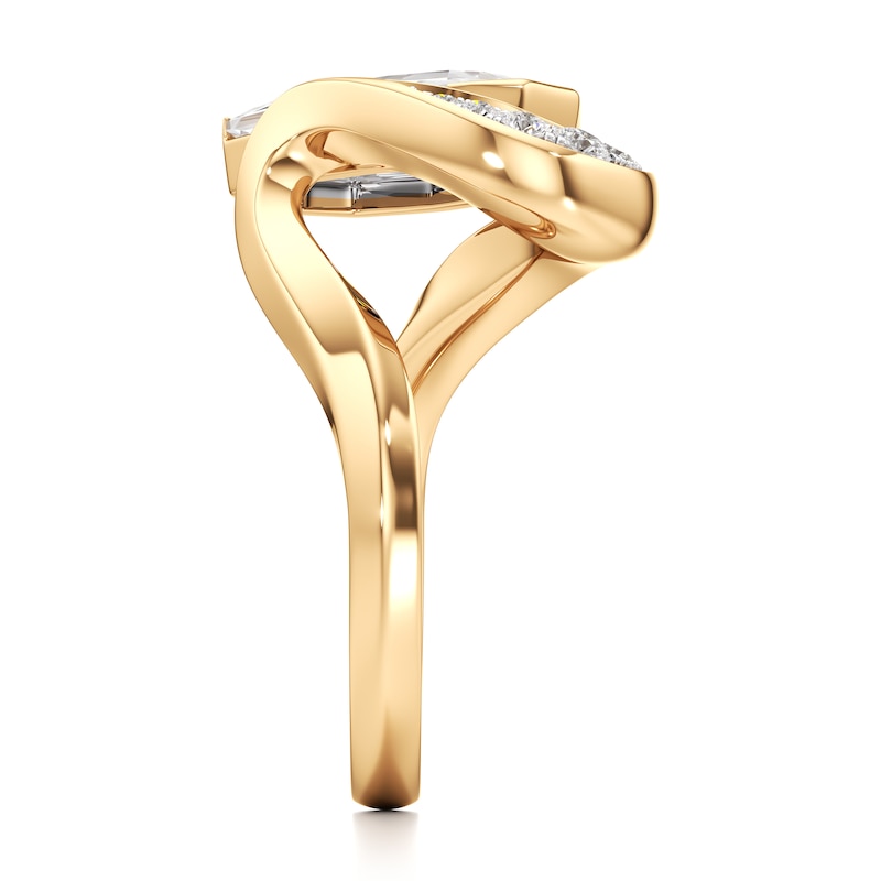 Main Image 3 of J'Lure Oval Portrait-Cut Lab-Created Diamond Engagement Ring 3 ct tw 18K Yellow Gold