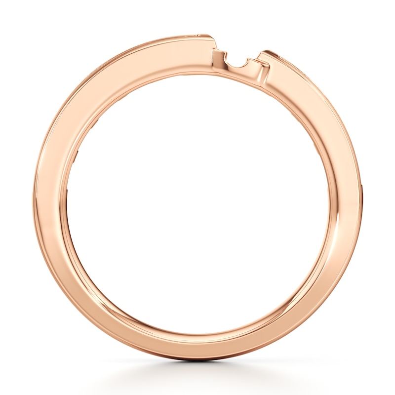 Main Image 2 of J'Lure Baguette-Cut Lab-Created Diamond Contour Wedding Band 1/3 ct tw 18K Rose Gold