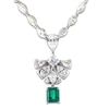 Thumbnail Image 1 of Jared Atelier Rectangle-Cut Natural Emerald & Certified Diamond Art Deco-Inspired Necklace 10-1/3 ct tw 18K White Gold 19&quot;