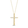 Thumbnail Image 2 of Lab-Created Diamond Cross Necklace 1/2 ct tw 14K Yellow Gold 18&quot;