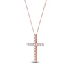 Thumbnail Image 2 of Lab-Created Diamond Cross Necklace 1 ct tw 14K Rose Gold 18&quot;