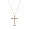 Thumbnail Image 3 of Lab-Created Diamond Cross Necklace 1 ct tw 14K Rose Gold 18&quot;