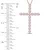 Thumbnail Image 4 of Lab-Created Diamond Cross Necklace 1 ct tw 14K Rose Gold 18&quot;