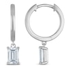 Thumbnail Image 1 of Emerald-Cut Lab-Created Diamond Solitaire Dangle Hoop Earrings 1-1/2 ct tw 14K White Gold (SI2/F)