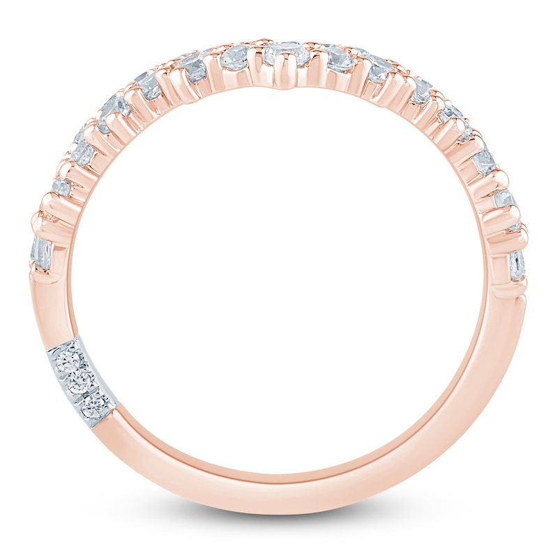 Main Image 4 of Pnina Tornai Diamond Two-Row Contour Anniversary Ring 3/4 ct tw 14K Rose Gold