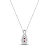 Thumbnail Image 3 of Oval-Cut Natural Ruby & Diamond Pendant Necklace 1/5 ct tw 14K White Gold 18&quot;