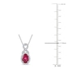 Thumbnail Image 4 of Oval-Cut Natural Ruby & Diamond Pendant Necklace 1/5 ct tw 14K White Gold 18&quot;