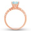 Thumbnail Image 2 of Aquamarine Engagement Ring 1/8 ct w Diamonds 14K Rose Gold