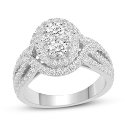 Diamond Engagement Ring 1-1/2 ct tw Round 14K White Gold