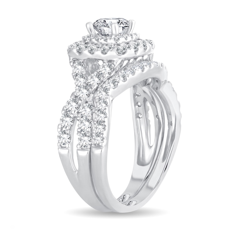 Diamond Bridal Set 1-7/8 ct tw Round/Princess 14K White Gold | Jared