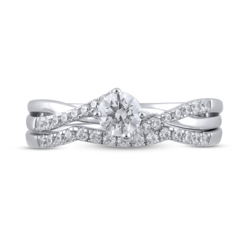 Main Image 3 of Diamond Bridal Set 5/8 ct tw Round 14K White Gold