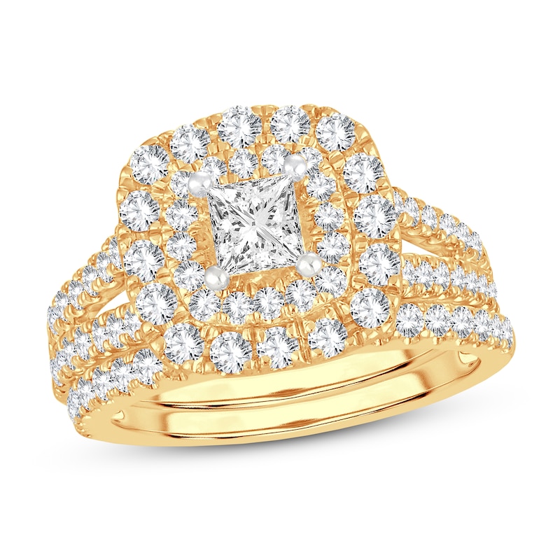 Diamond Bridal Set 2 ct tw Round/Princess 14K Yellow Gold | Jared