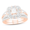 Thumbnail Image 0 of Diamond Bridal Set 1 ct tw Princess, Baguette & Round 14K Rose Gold
