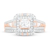 Thumbnail Image 1 of Diamond Bridal Set 1 ct tw Princess, Baguette & Round 14K Rose Gold