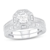 Thumbnail Image 0 of Diamond Bridal Set 5/8 ct tw Round/Baguette 14K White Gold