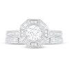 Thumbnail Image 1 of Diamond Bridal Set 5/8 ct tw Round/Baguette 14K White Gold